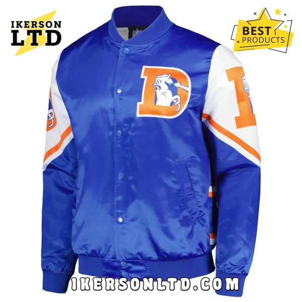 Chalk Line Royal Denver Broncos Fanimation Satin Baseball Jacket