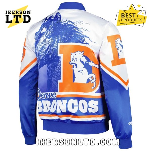 Chalk Line Royal Denver Broncos Fanimation Satin Baseball Jacket