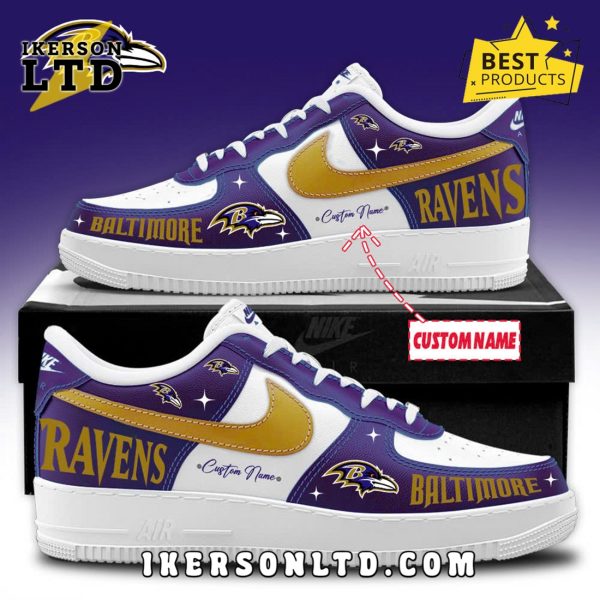 Custom Baltimore Ravens Limited Edition Air Force 1 Sneakers