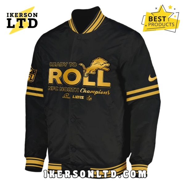 Detrois Lions Black Division Champions Baseball Jacket