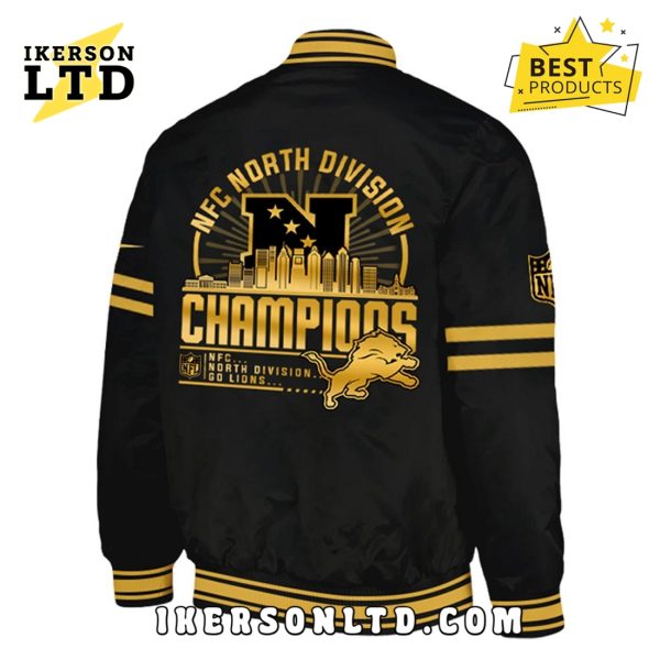 Detrois Lions Black Division Champions Baseball Jacket