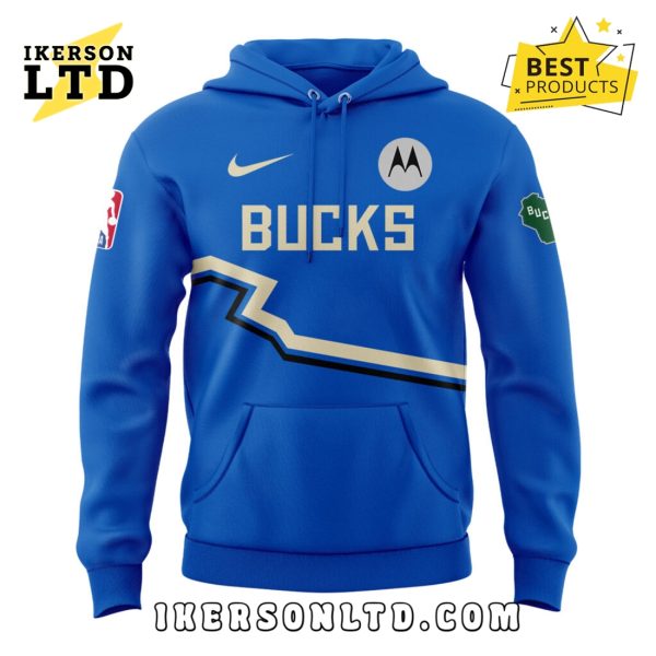 Milwaukee Bucks 2024 25 City Edition Blue Hoodie