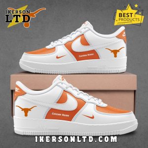 Texas Longhorns Custom Name Air Force 1 Sneakers