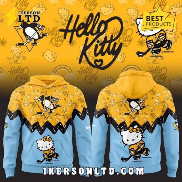 2025 Pittsburgh Penguins NHL Hello Kitty Hoodie