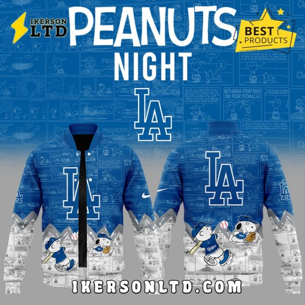 75th Anniversary of Peanuts Los Angeles Dodgers Baseball Jacket