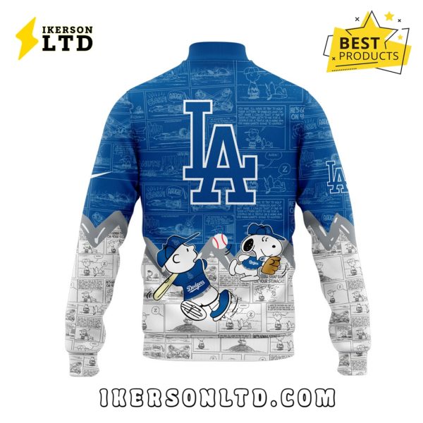 75th Anniversary of Peanuts Los Angeles Dodgers Baseball Jacket