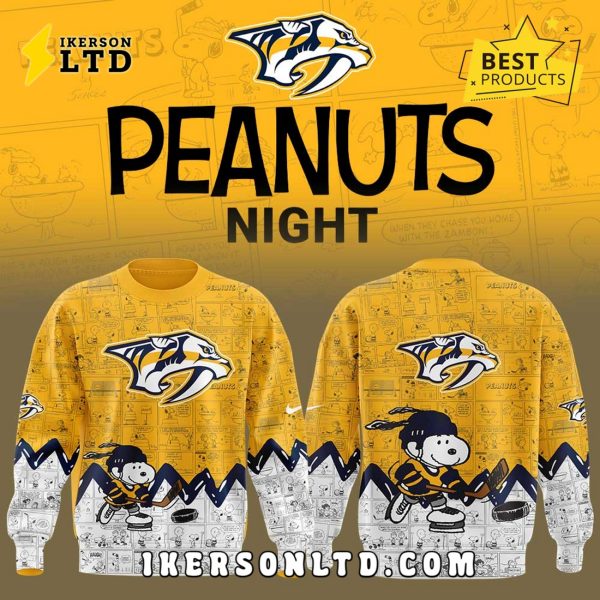 Anniversary of Peanuts Nashville Predators Gold Hoodie