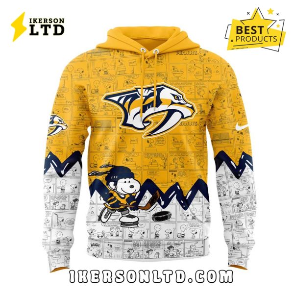 Anniversary of Peanuts Nashville Predators Gold Hoodie