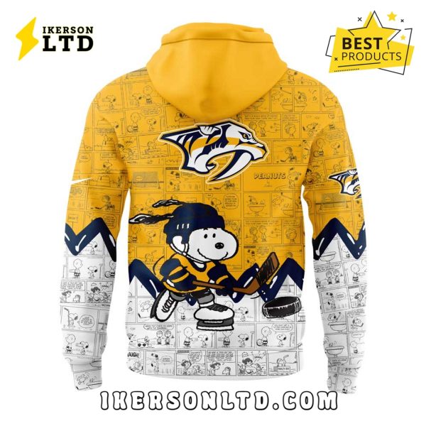 Anniversary of Peanuts Nashville Predators Gold Hoodie