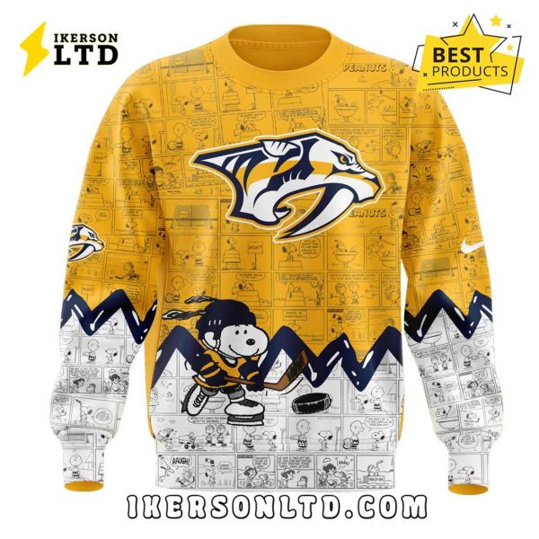 Anniversary of Peanuts Nashville Predators Gold Hoodie