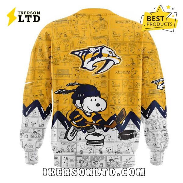 Anniversary of Peanuts Nashville Predators Gold Hoodie