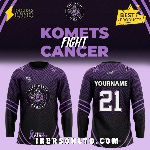 Custom Fort Wayne Komets Fight Cancer Night Hockey Jersey