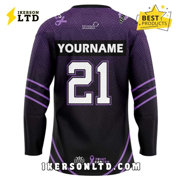 Custom Fort Wayne Komets Fight Cancer Night Hockey Jersey