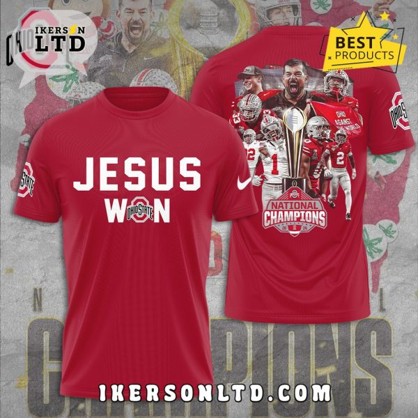 Jesus Won Ohio State Buckeyes Champions Red Hoodie