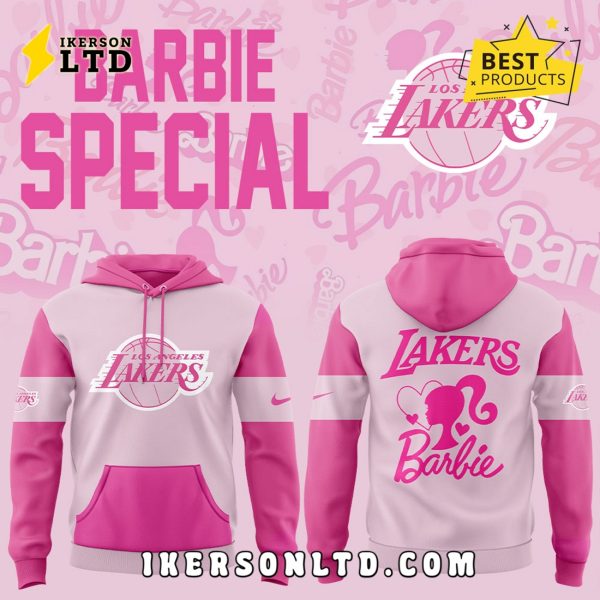 Los Angeles Lakers Pink Barbie Hoodie