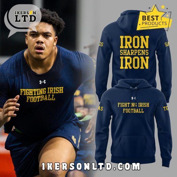 Notre Dame Football Iron Sharpens Iron Navy Hoodie