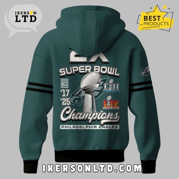 Philadelphia Eagles 2025 2X Super Bowl Hoodie