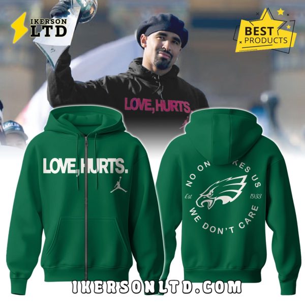 Philadelphia Eagles NFL x Love Hurts 2025 Green Hoodie