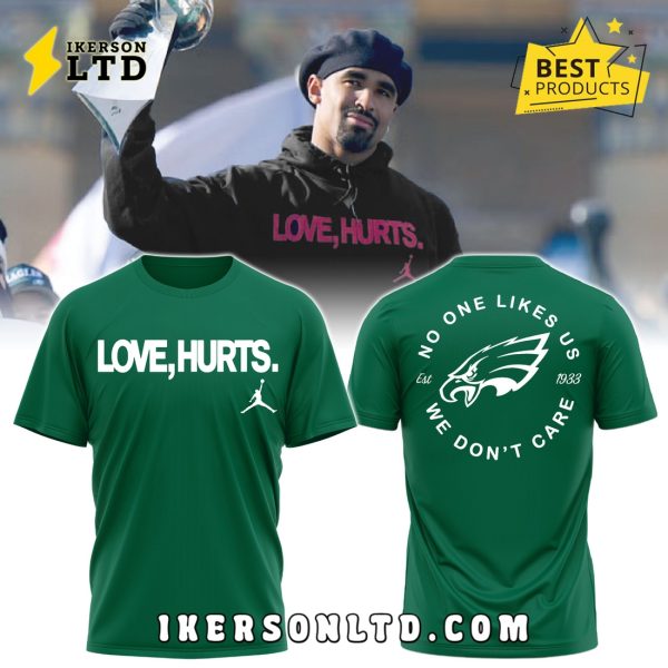 Philadelphia Eagles NFL x Love Hurts 2025 Green Hoodie