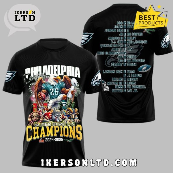 Philadelphia Eagles Super Bowl LIX Champions 2025 Shirt