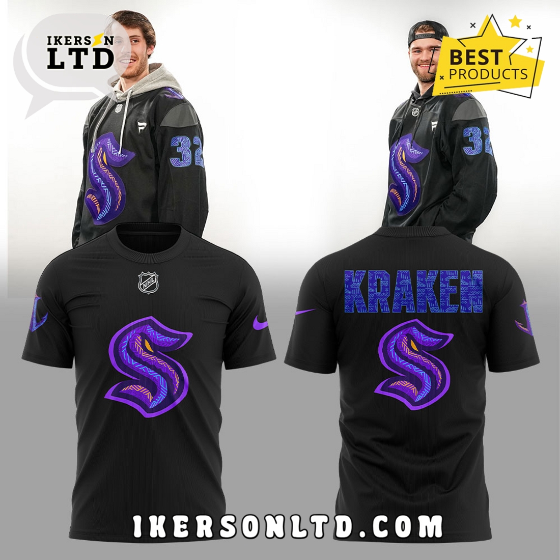Seattle Kraken Black Hockey History Night Hoodie Jersey Seattle Kraken Black Hockey History Night Hoodie Jersey