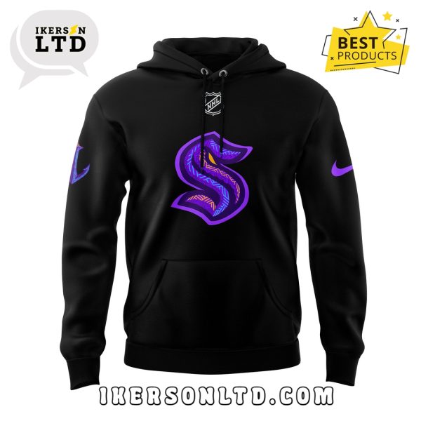 Seattle Kraken Black Hockey History Night Hoodie Jersey