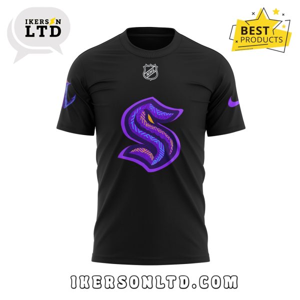 Seattle Kraken Black Hockey History Night Hoodie Jersey