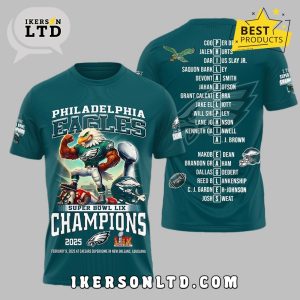 Super Bowl LIX Champions 2025 Philadelphia Eagles Shirt