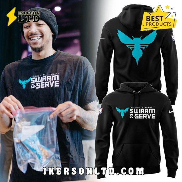 Charlotte Hornets Swarm To Serve Black Hoodie