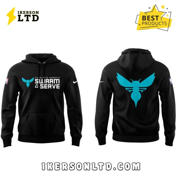 Charlotte Hornets Swarm To Serve Black Hoodie