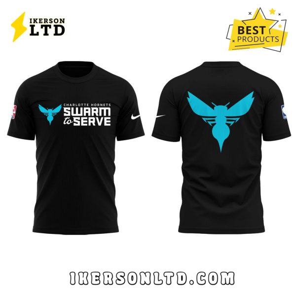 Charlotte Hornets Swarm To Serve Black Hoodie