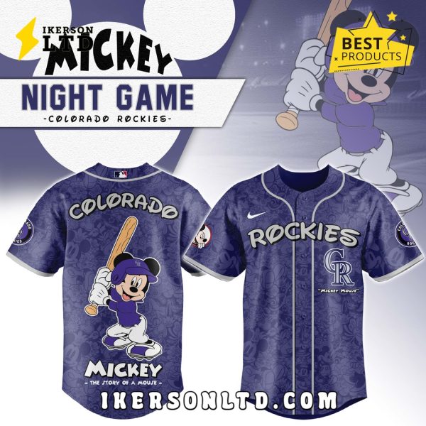 Colorado Rockies x Mickey Night Game Baseball Jersey