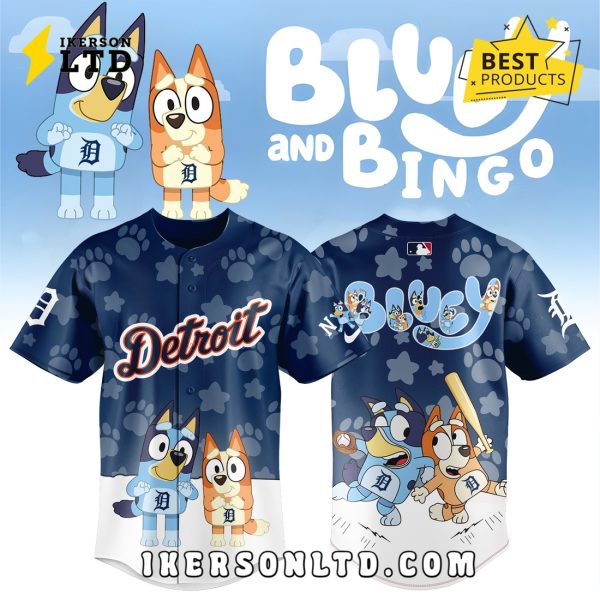 Detroit Tigers Bluey and Bingo Baseball Jersey