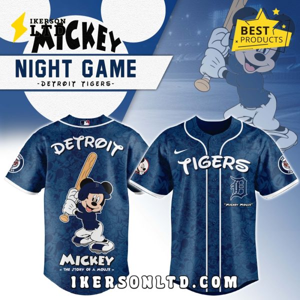 Detroit Tigers x Mickey Night Game Baseball Jersey