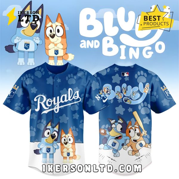 Kansas City Royals Bluey and Bingo Baseball Jersey