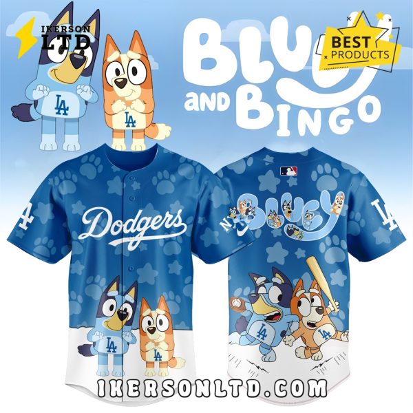 Los Angeles Dodgers Bluey and Bingo Baseball Jersey