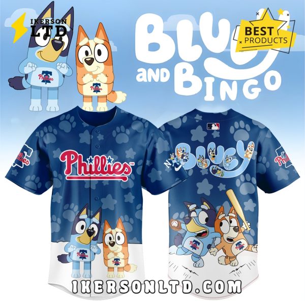 Philadelphia Phillies Bluey and Bingo Baseball Jersey
