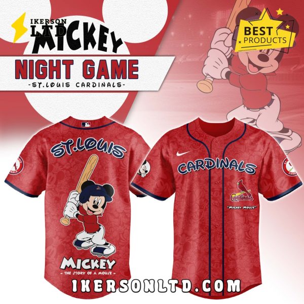 St.Louis Cardinals x Mickey Night Game Baseball Jersey