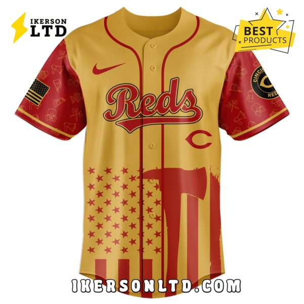 Cincinnati Reds MLB Firefighter Appreciation Baseball Jersey