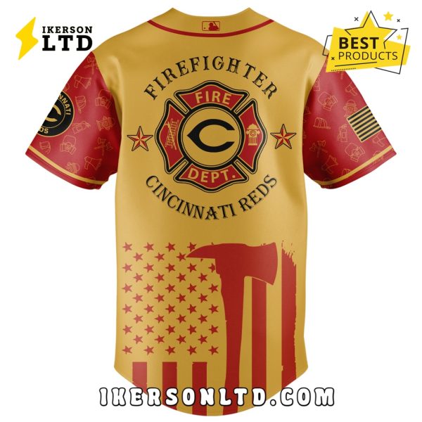 Cincinnati Reds MLB Firefighter Appreciation Baseball Jersey