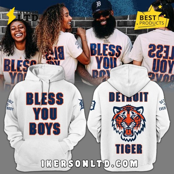 Detroit Tigers MLB Bless You Boys White Hoodie