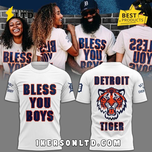 Detroit Tigers MLB Bless You Boys White Hoodie