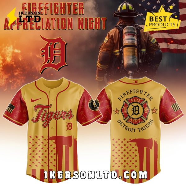 Detroit Tigers MLB Firefighter Appreciation Baseball Jersey