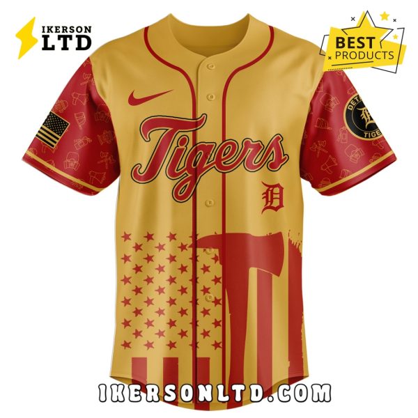 Detroit Tigers MLB Firefighter Appreciation Baseball Jersey