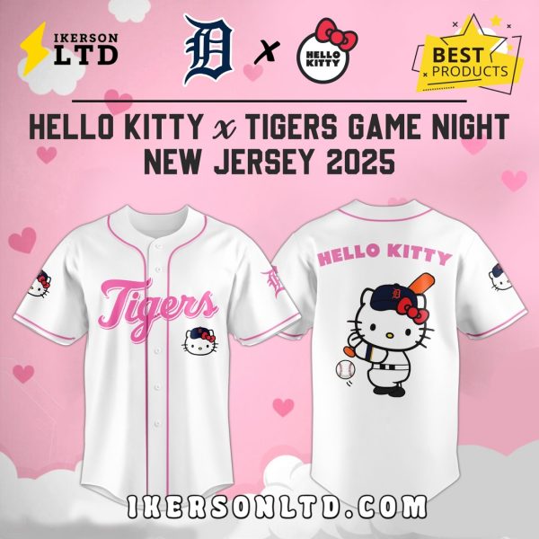 Detroit Tigers x Hello Kitty Game Night Baseball Jersey