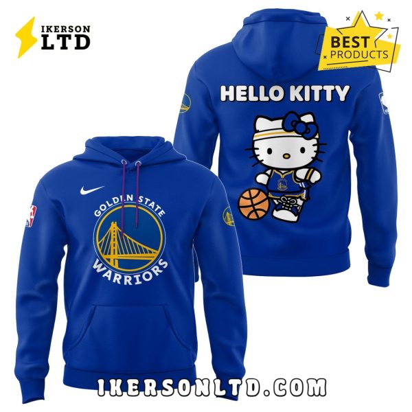 Golden State Warriors x 2025 Hello Kitty Night Blue Hoodie