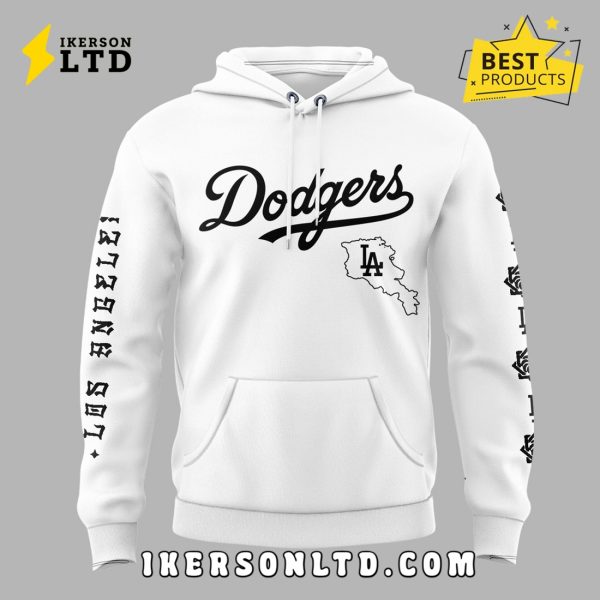 LA Dodgers x Armenian Heritage 2025 White Hoodie