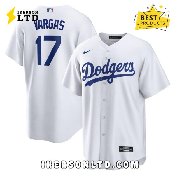 LA Miguel Vargas White Replica Player Baseball Jersey