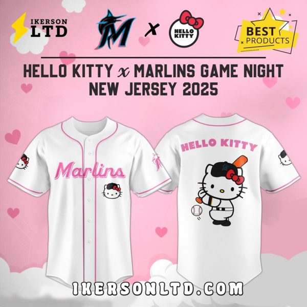 Miami Marlins x Hello Kitty Game Night Baseball Jersey