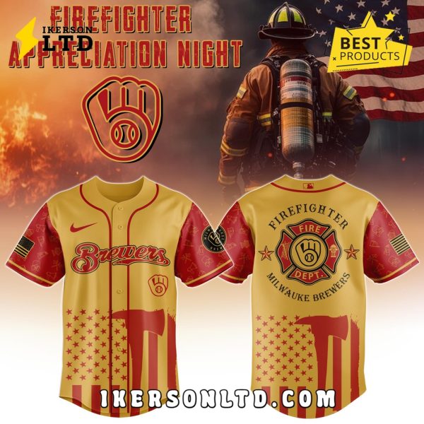 Milwauke Brewers MLB Firefighter Appreciation Baseball Jersey